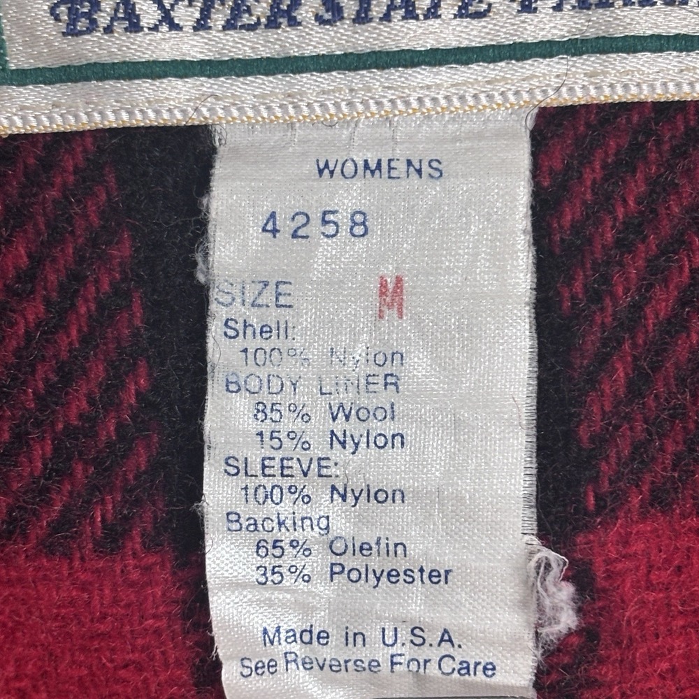 Vintage L.L. Bean Baxter State Parka Jacket Blue Wool Plaid Lined Women's M USA - Picture 4 of 10